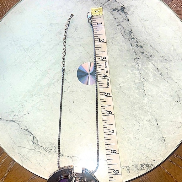 Amber and Silver Pendant Necklace - Picture 9 of 9